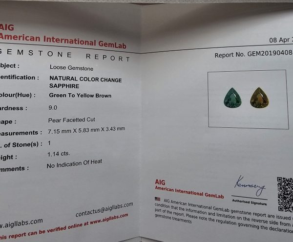 certificat gemologic